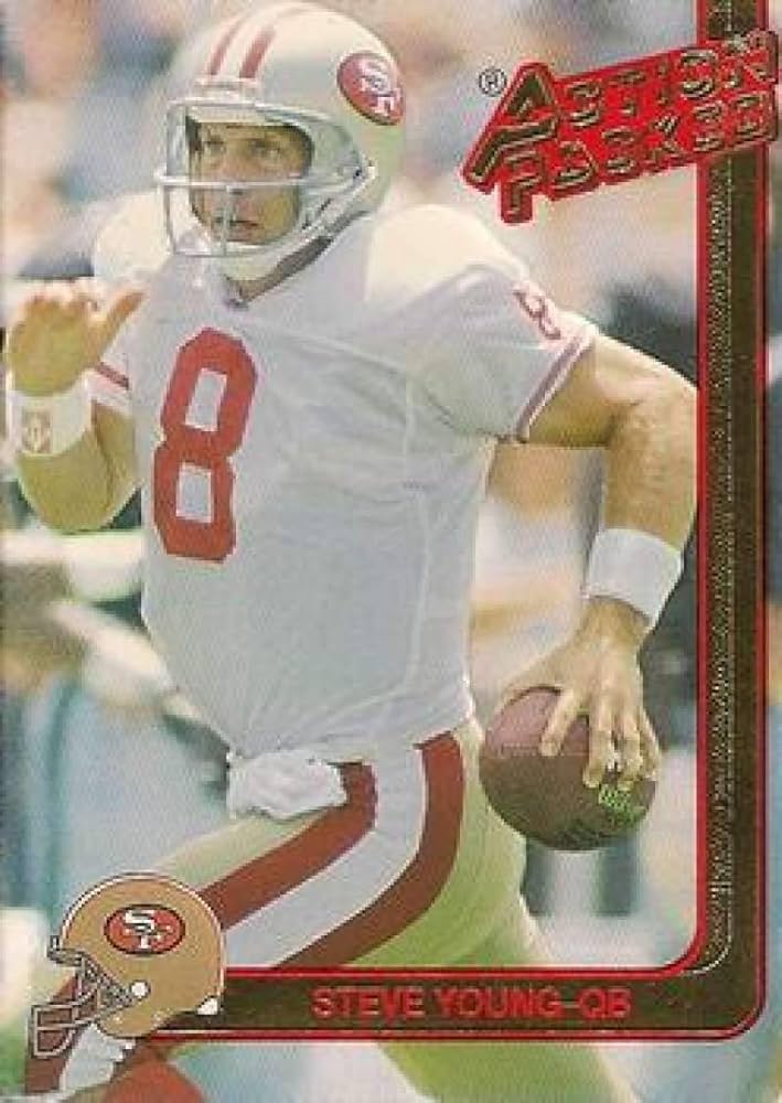 DEAD STOCK NFL 90s 当時物　49ers　スティーグヤング　額 Steve Young RUN AND GUN (1993) San Francisco 49ers Costacos